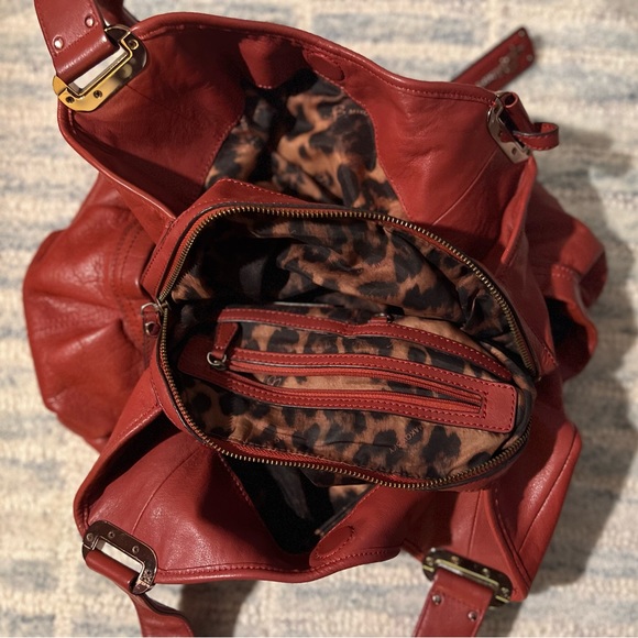 B. makowsky Rust Red Leather Satchel Purse - Picture 8 of 8